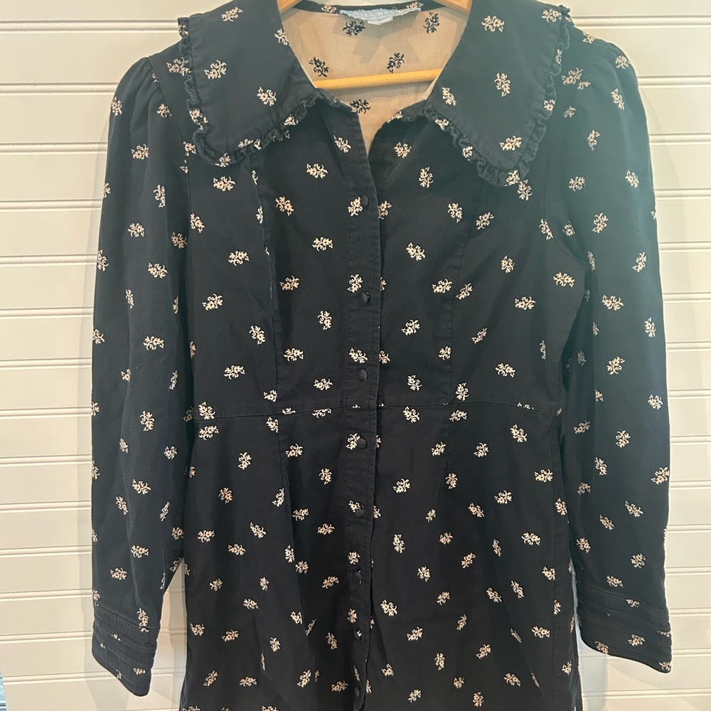 Hill House Black and Cream Patterned Dress - Picture 2 of 9